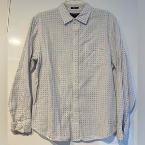 Banana Republic Untucked Shirt Blue Dress Shirt Button Up Long Sleeve Men Large